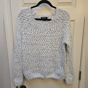Buffalo David Bitton Gray & White Fuzzy Knitted Sweater for Women, Medium